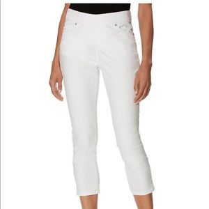 Boston Proper cropped white jeans